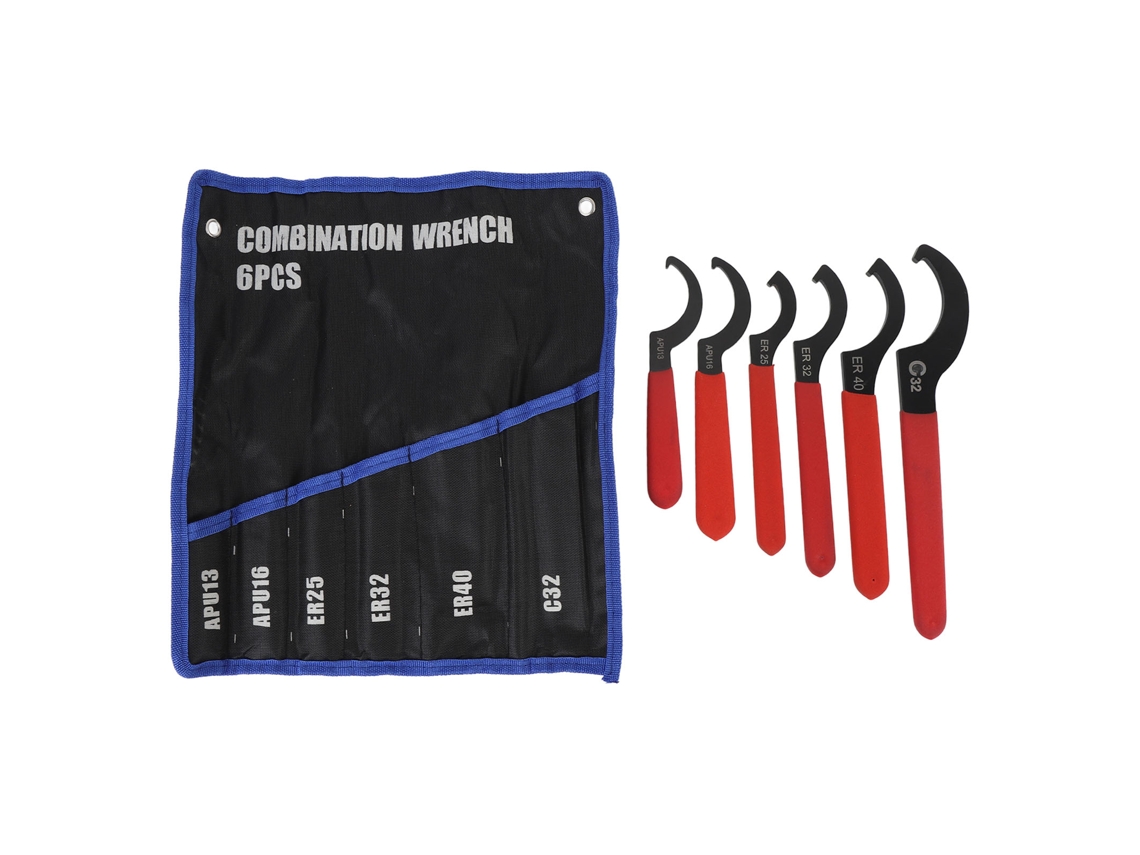 Yuru conjunto de 6 Chaves Ajustáveis Universais de Aço Ni Cr para Ajuste de Coilover e Amortecedores Apu13 Er25 32 40 C32