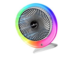 Ventilador de Mesa Led Colorido Usb 3 Velocidades Bateria 1200mah