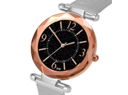 Reloj De Cuarzo Para Homens E Mulheres Com Pulseira De Aço, Mostrador Redondo, Casual, Casal (prata)