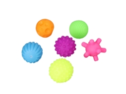 Mali 6pcs Bola Sensorial Texturizada para Bebê Brinquedo Macio Elástico Multicolorido com Som de Chiqueiro