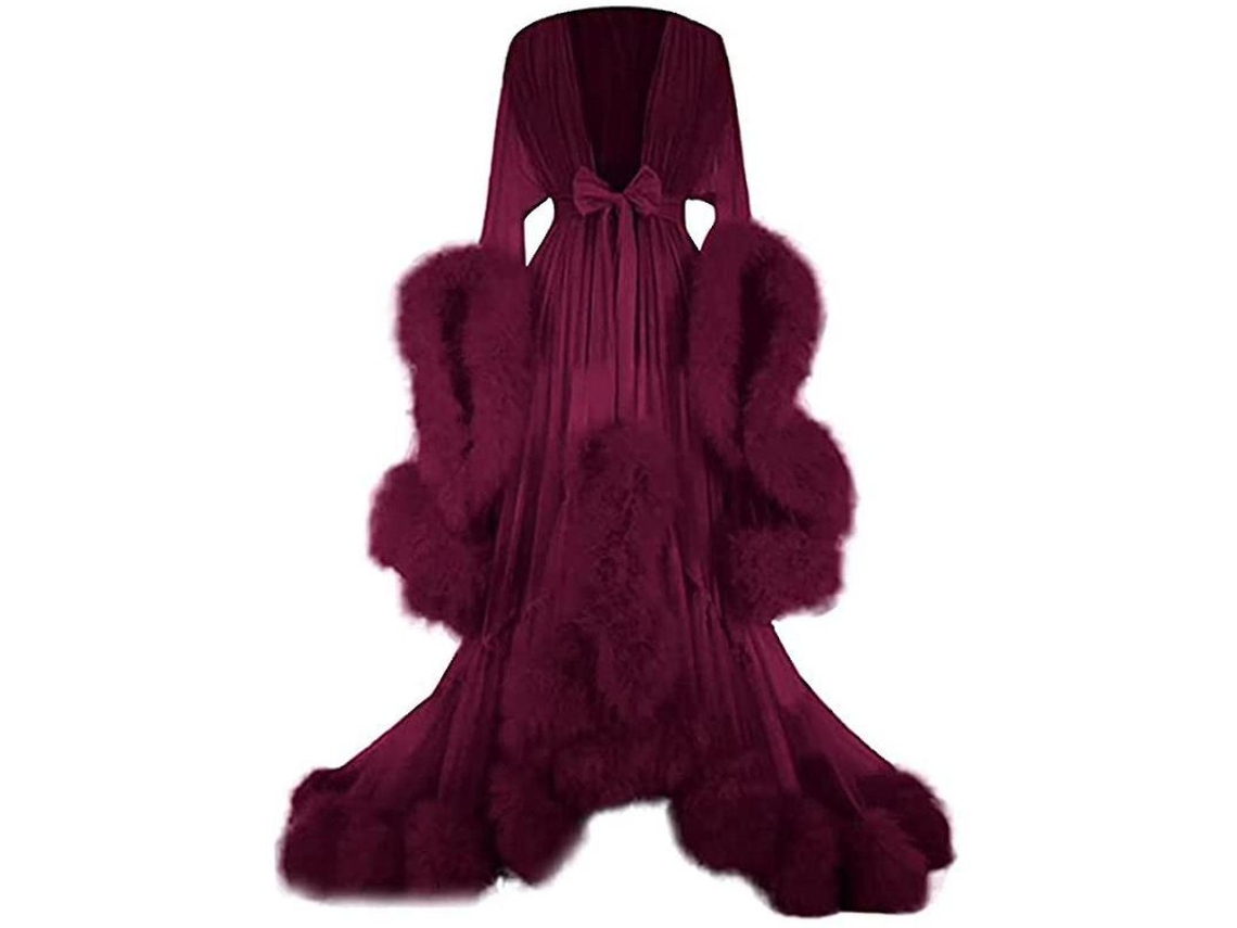 Roupa Transparente Sexy Com Detalhes Falsos Para Festas, Fotos E Presentes De Dia Dos Namorados Vinho Tinto