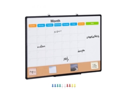 Quadro Multifuncional 60x90cm Com Cortiça, Calendário E Área Para Notas Tekmaquinas