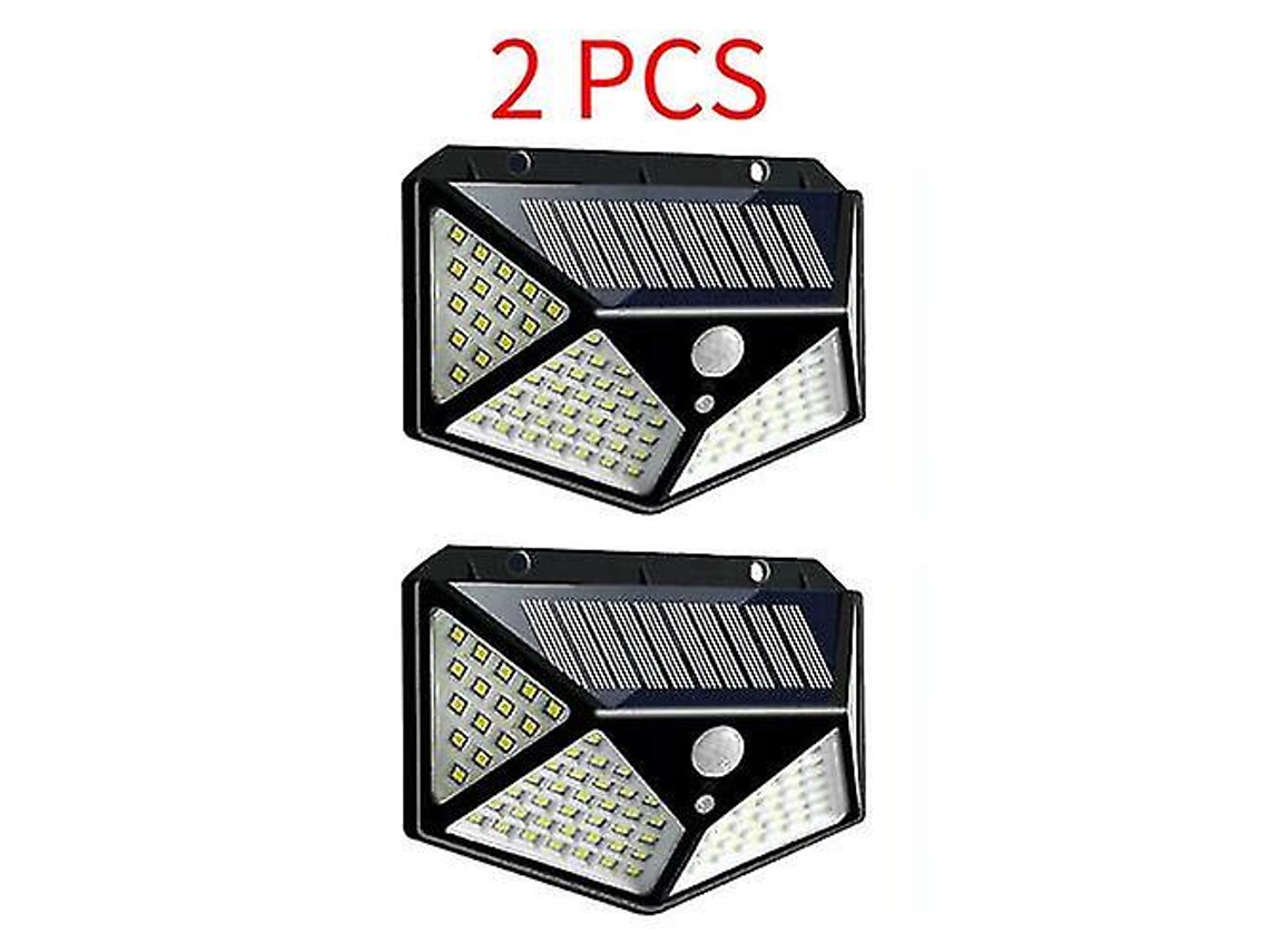 4x 100led Energia Solar Para Exterior Sensor De Movimento Luzes De Parede Para Jardim Lâmpada De Segurança Slowmoose (2 Peças)
