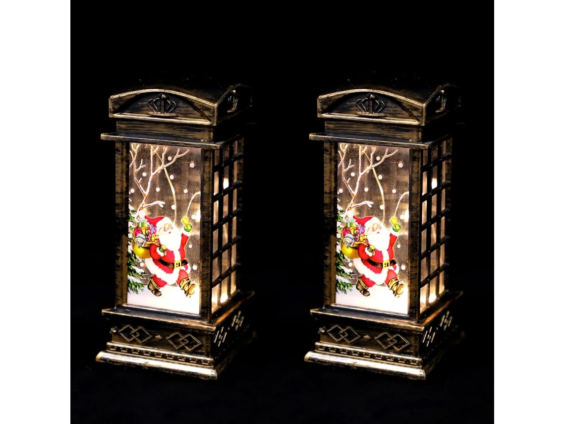 Conjunto De 2 Luminárias Noturnas Decorativas Retrô Para O Natal, Cor