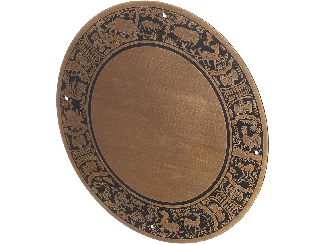 Ifundom Placa Frontal De Cobre Antigo Para Armários Madeira, Placa Frontal Decorativa Dourada Para Suporte De Tv