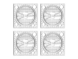 Réguas multifuncionais para desenho geométrico, gabarito para figuras geométricas, 4 peças de plástico, para marcação e