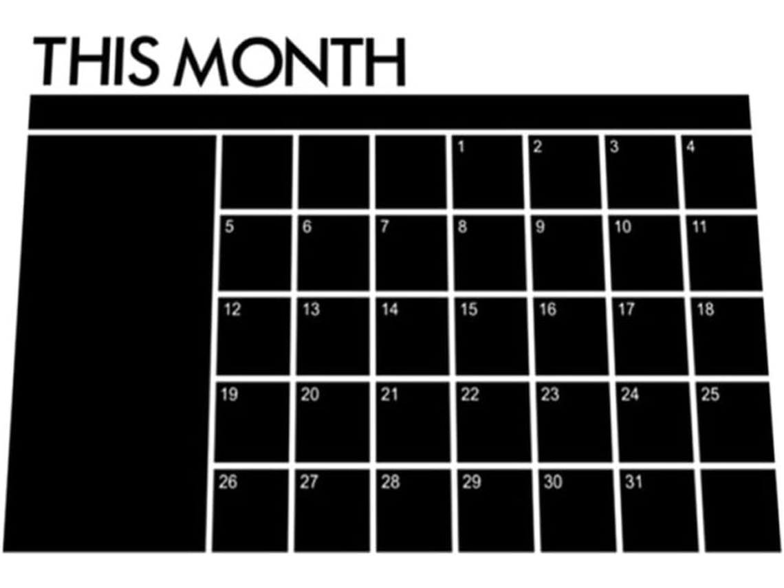 Tableau Calendrier Mural Effaçable Noir Em Pvc Para Rentrée Scolaire, Calendário Multifuncional Escrever E