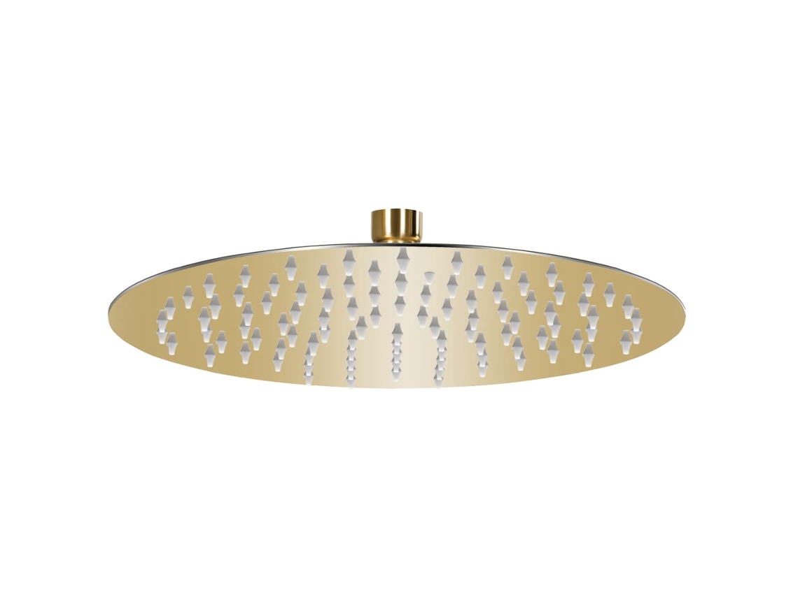 Vidaxl Cabeça De Chuveiro Redonda 25 Cm Aço Inoxidável Dourado