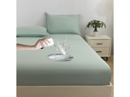 Protetor de Colchão Impermeável, Fronha Não Incluída, Macio e Suave Ao Toque, Verde Claro, 200x220cm PANOONA
