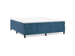 Estrutura de Cama com Molas Veludo Azul Escuro MAISON EXCLUSIVE (200x200 cm)