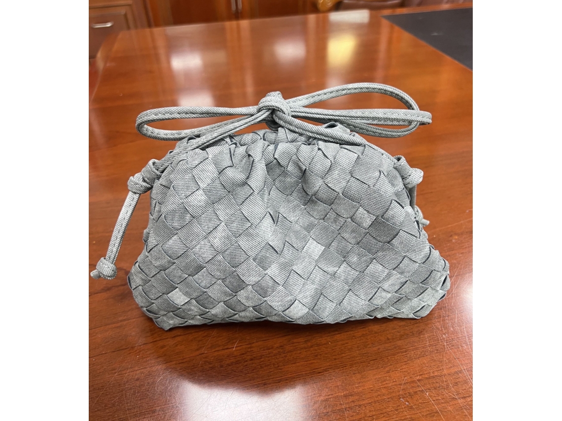 Bolsa Nuvem de Tecido, Dumpling Plissada, Tote jeans Preto AQUAFORGE