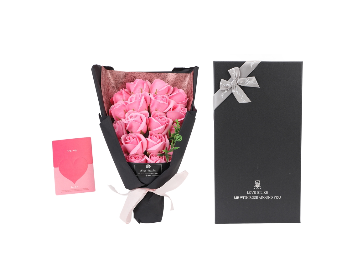 Mali 18pcs Buquê de Rosas Artificiais Plásticas Realista para Dia Dos Namorados Aniversário Casamento Aniversário Rosa