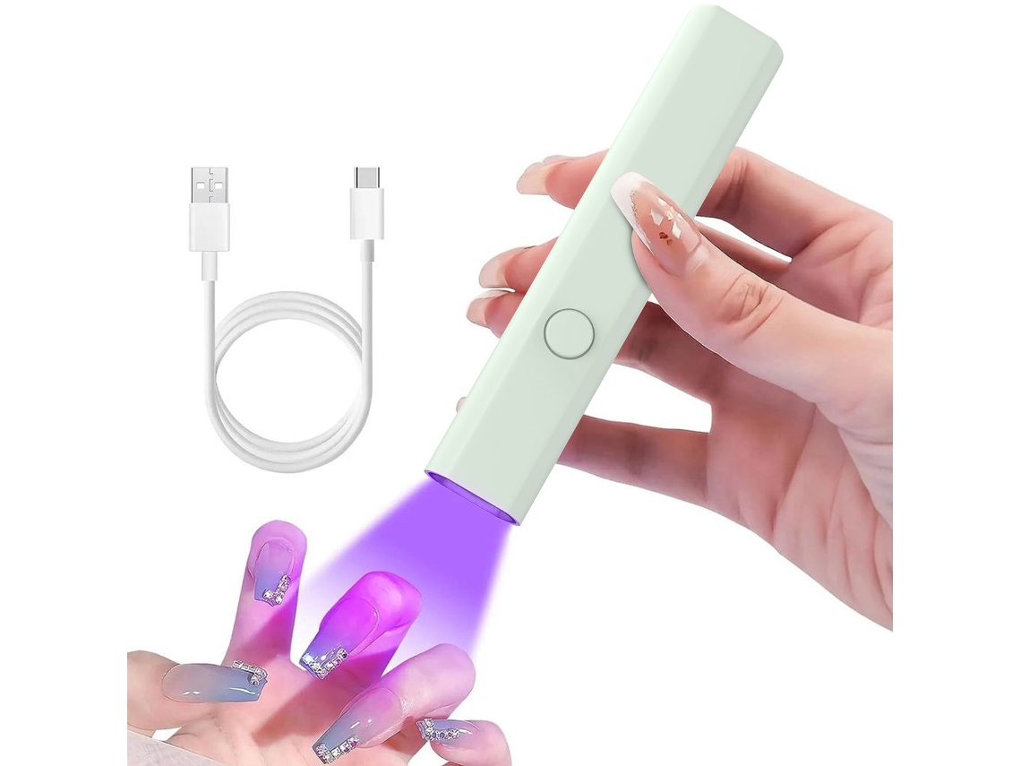 Secador De Unhas Led Recarregável Via Usb, Verde.