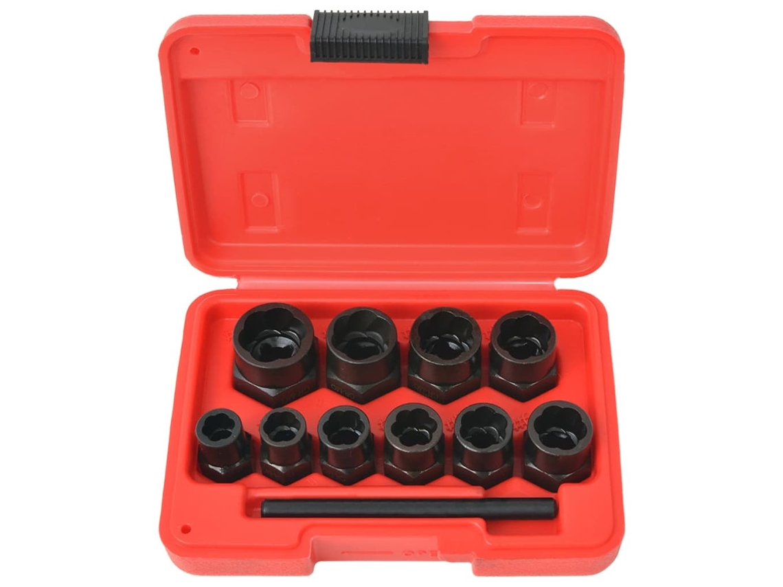 Vidaxl Conjunto Extrator P/ Parafusos E Porcas Danificados 11 Pcs Aço