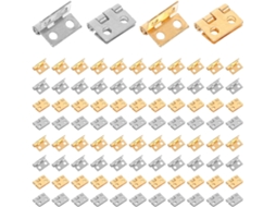 Conjunto De 100 Mini Dobradiças Decorativas Pequenas Para Caixas Artesanato, Joias E Móveis Em Miniatura, Com 4 Furos