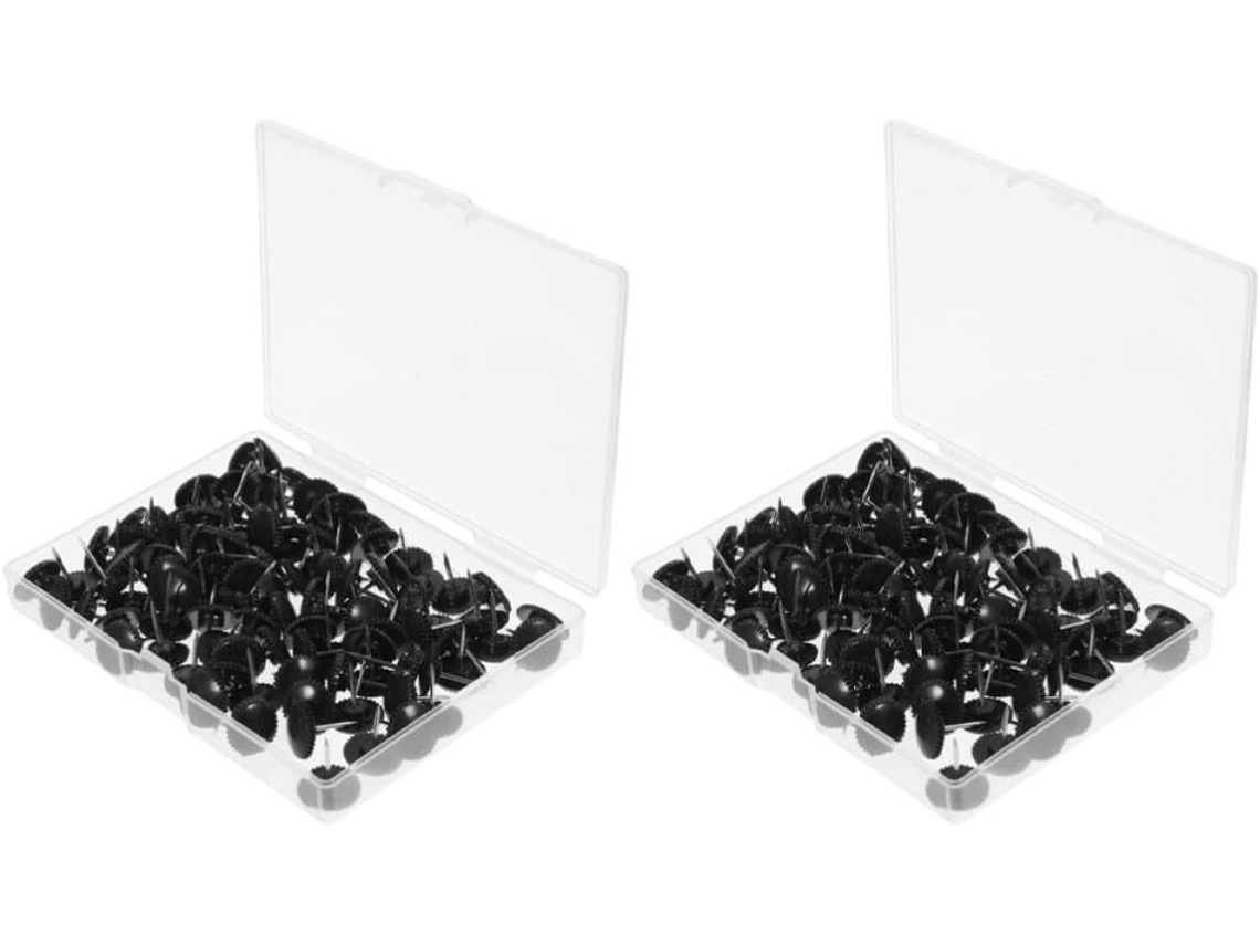 Conjunto de 200 Tachinhas Pretas Em Formato Engrenagem Da Coheali, Compactas y Portáteis, Ideales Para Murais Em