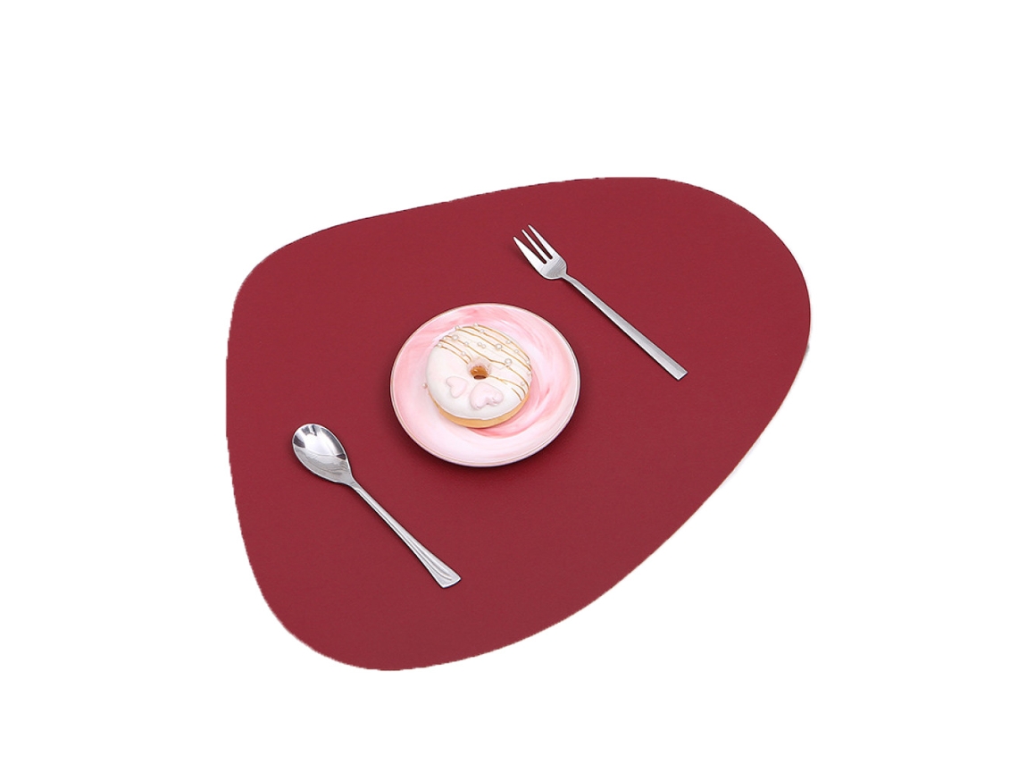 Jogo De 4 Sousplat Irregular Com Grânulos, Vermelho