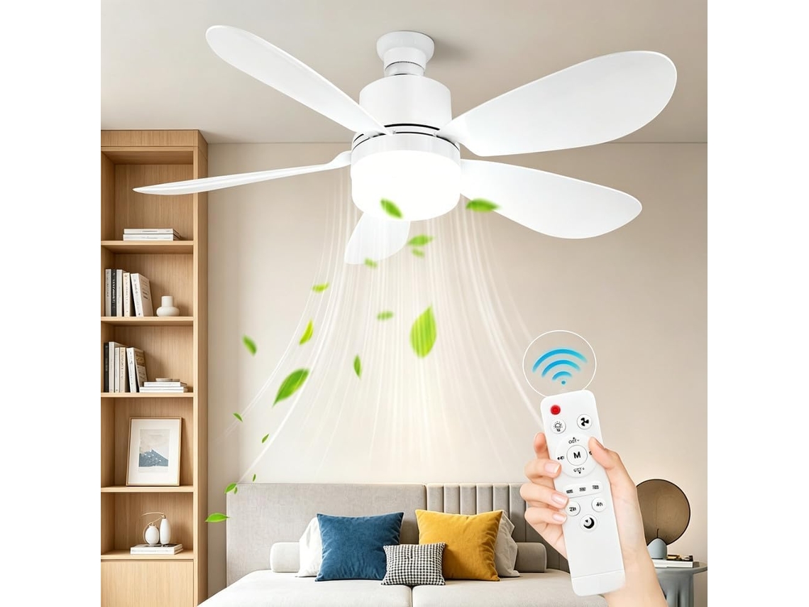 Ventilador De Teto Com Luz E Controle Remoto, E27/e26, Led