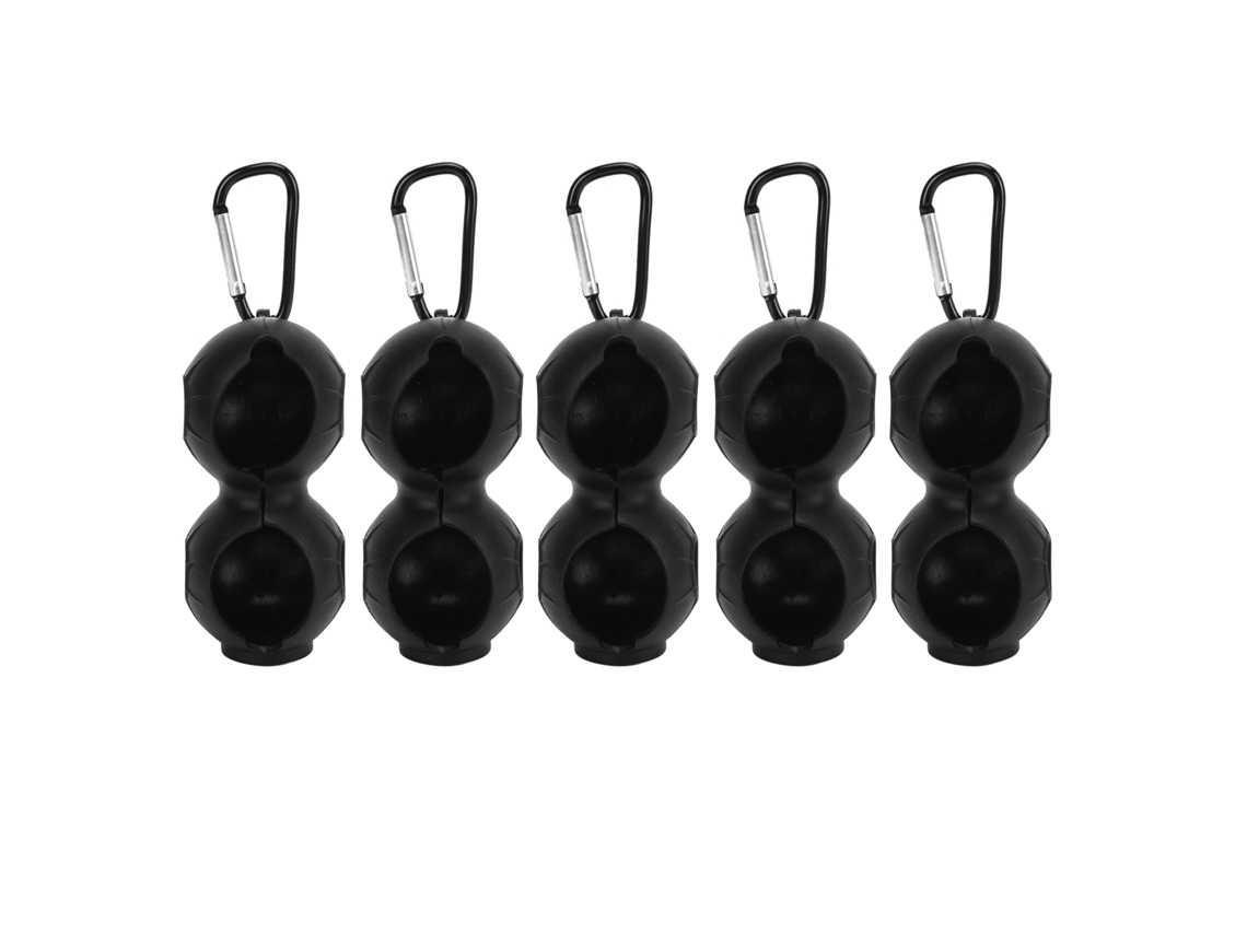 5 Peças de Capa Dupla de Silicone para Bolas de Golfe, Protetora, Bolsa, Preto | S/MARCA