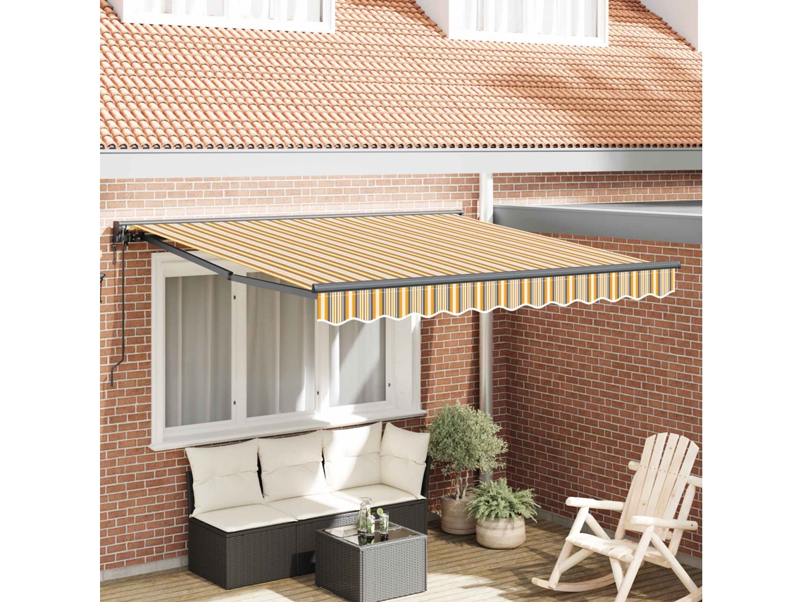 Vidaxl Estrutura De Toldo Amarelo E Cinza 300 X 250 Cm