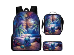 Conjunto Mochila Escolar 3 Peças, Desenho Animado, Aulas