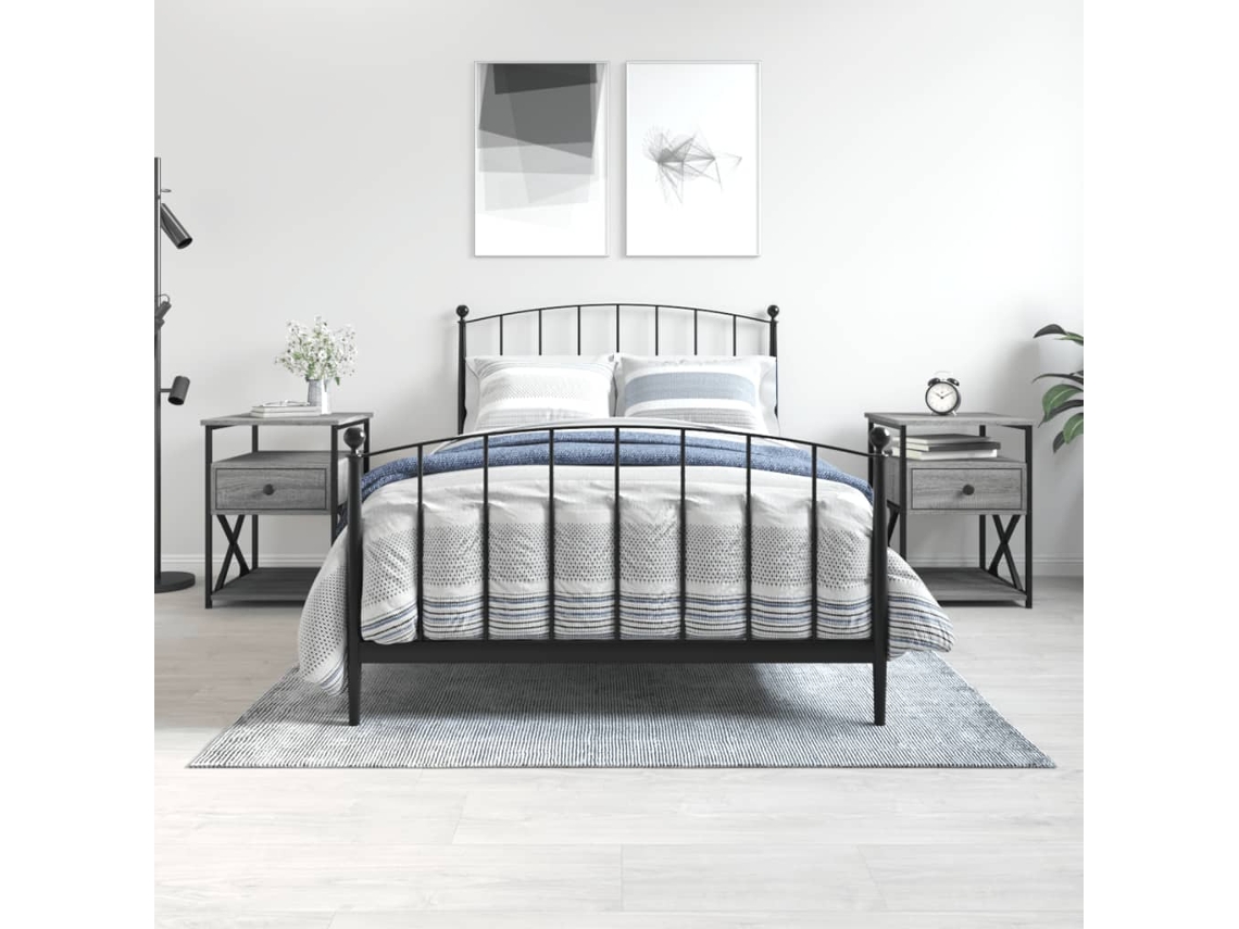 Vidaxl Mesas De Cabeceira 2 Pcs Derivados Madeira Sonoma Cinza
