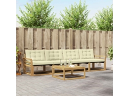 Vidaxl Conjunto De Sofás Para Exterior 5 Pcs Branco E Creme