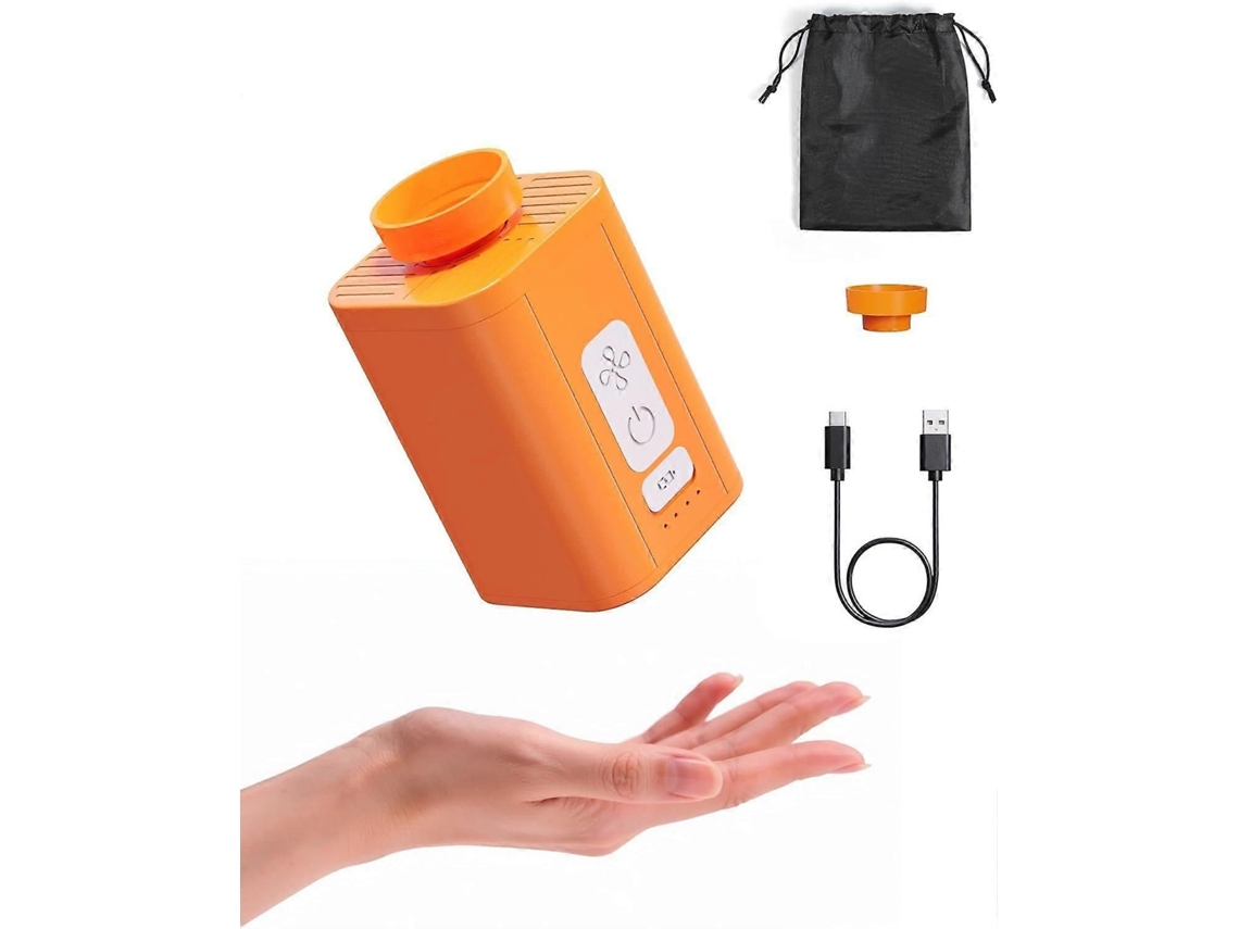 Bomba Para Sacos De Armazenamento A Vácuo, Ar Elétrica Portátil Sem Fio, Recarregável Selar Com Pressão, Roupas, Cobertores E Bagagens - Laranja