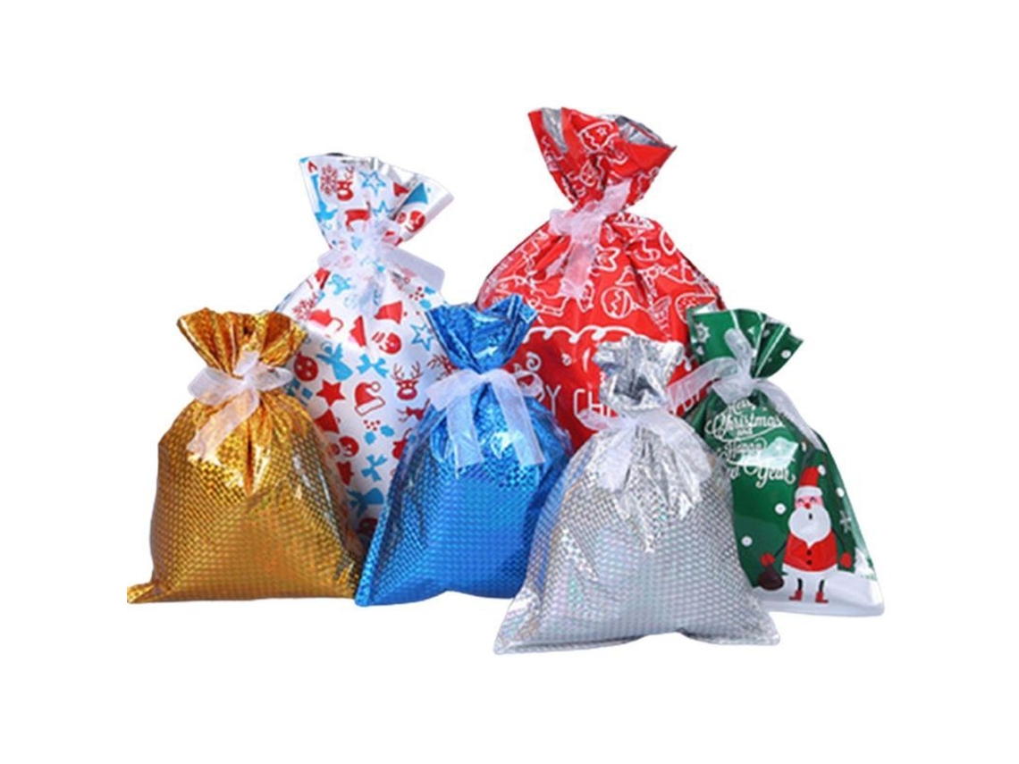 Bolsas De Regalo De Natal Com Cordão Para Doces E Pequenos Presentes