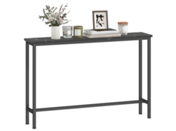 Mesa Consola Melamina de Madeira e Metal Cor Preto 100x20x66 cm Homcom