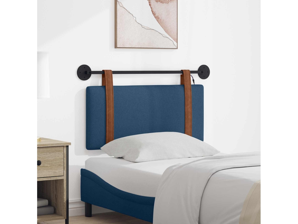Vidaxl Cabeceira Suspensa Com Luz Led Azul Pu Antigo