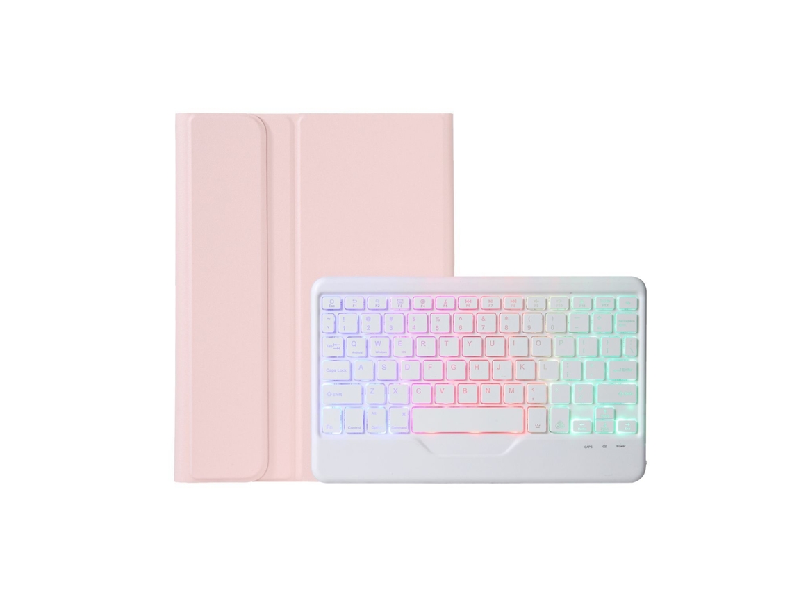 Lurelia Capa Com Teclado Bluetooth Para Huawei Matepad 11.5 Com Retroiluminação, Teclado Magnético Dividido E Rosa E Branco