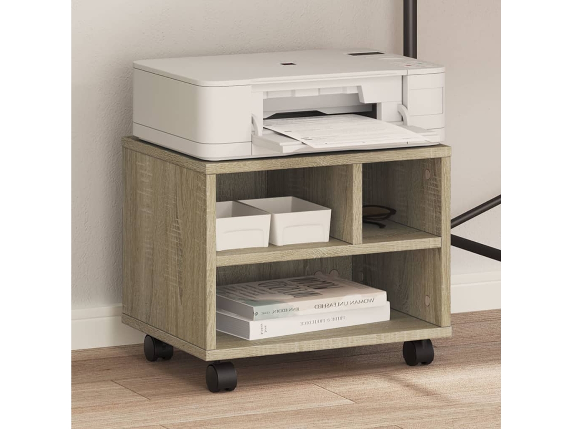 Vidaxl Suporte Para Impressora Com Rodas 41x32x34,5 Cm Carvalho Sonoma