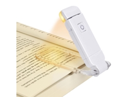 (branco) Luz De Leitura Led Recarregável Via Usb, Luz Noturna Portátil Com Proteção Para Os Olhos, Com Clipe Para Livros E Marcador De Páginas.
