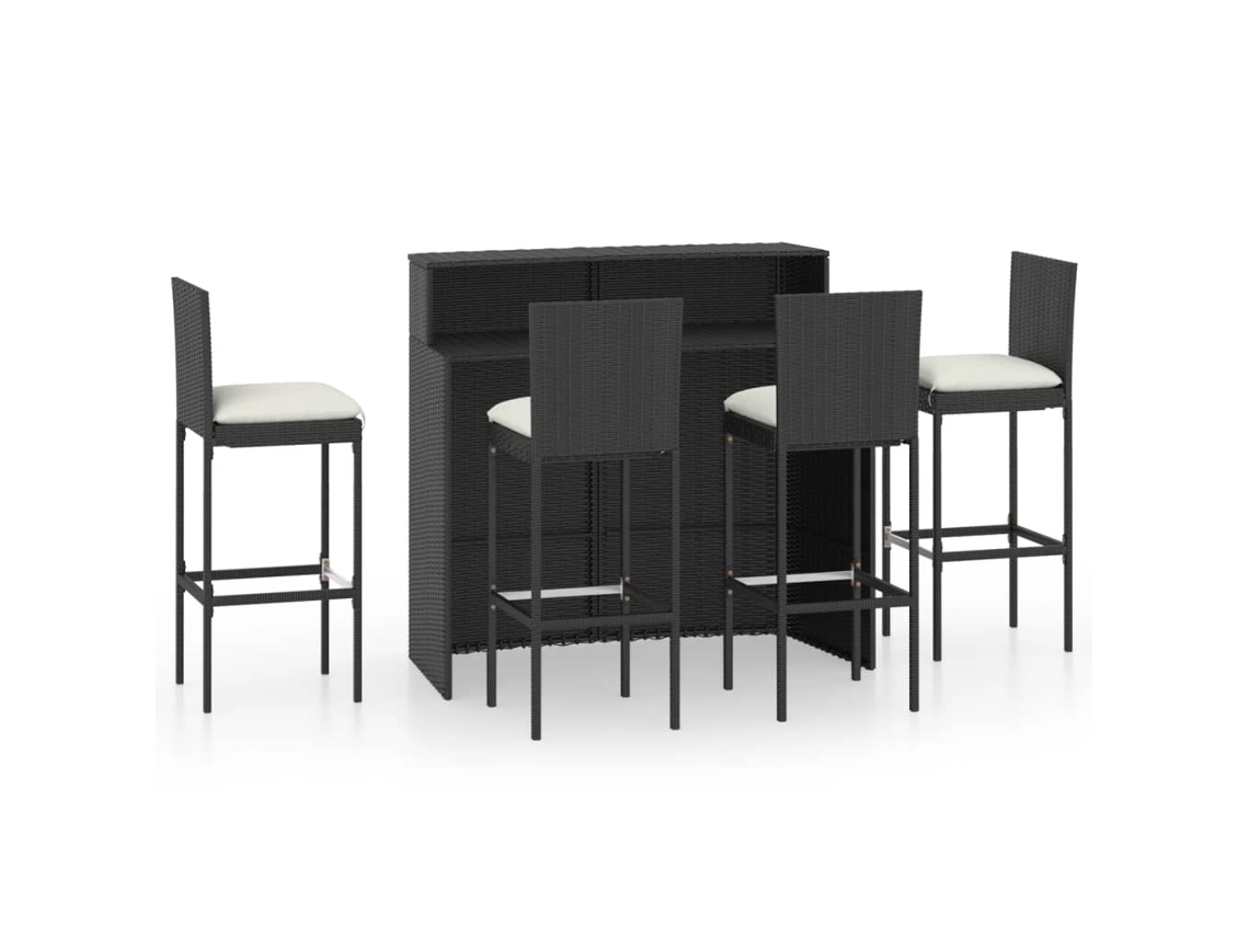 Garden Bar Set, Garden Bar Sets Vidaxl Preto Rattan / Vime (n/a)