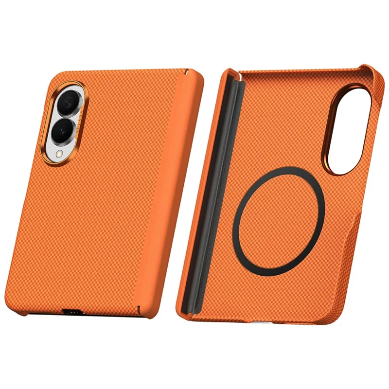 Capa Eifson Para Samsung Galaxy Z Fold8, Texturizada Com Grade E Anti-impressão Digital Em Pc - Compatível - Laranja