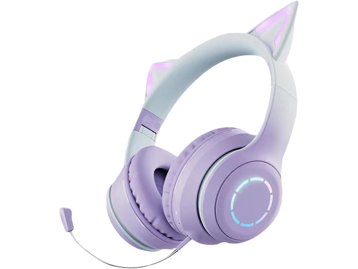 Fones De Ouvido Com Orelhas Gato Iluminadas Por Led Rgb, Dobráveis E Com Som Estéreo