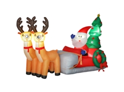 Decoração Insuflável de Natal Poliéster Cor Multicor 216x90x150 cm Outsunny