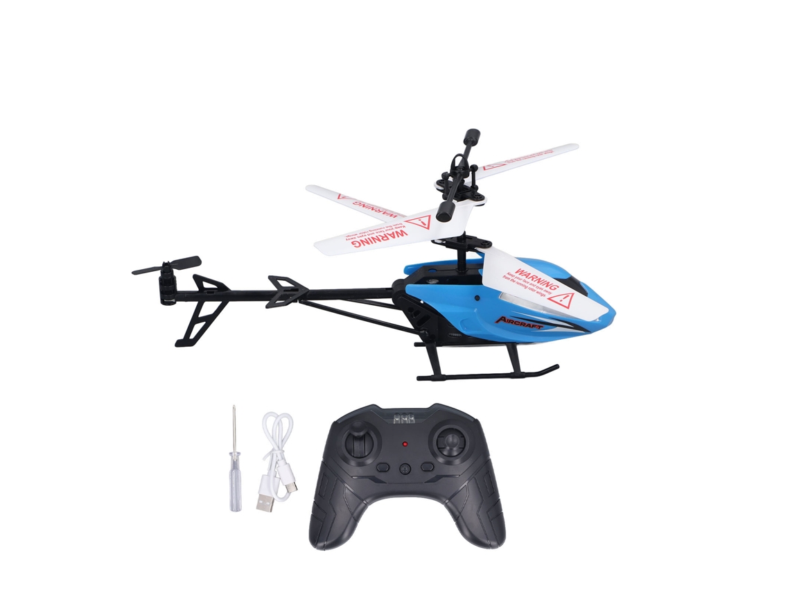 Mali helicóptero Rc 2.5 Canais Recarregável com Luzes Brinquedo para Crianças e Adultos Azul