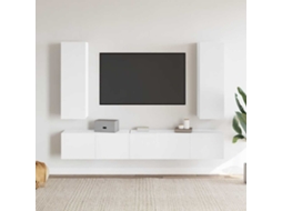 Vidaxl 5 Pcs Conjunto De Móveis De Tv Derivados De Madeira Branco