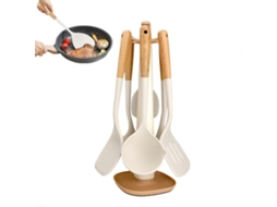 Conjunto De Utensílios De Cozinha De Silicone Com Espátulas Resistentes Ao Calor, Antiaderentes E Próprias Para Lava Louças.