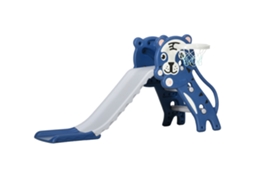 Escorrega 18-36 Meses Com Cesto Lateral Em Pe, 133x60x70cm, Azul E Cinzento