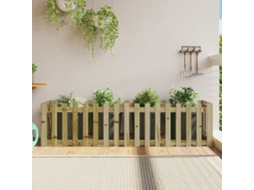Vidaxl Canteiro Elevado C/ Design Cerca 200x50x50 Cm Pinho Impregnado