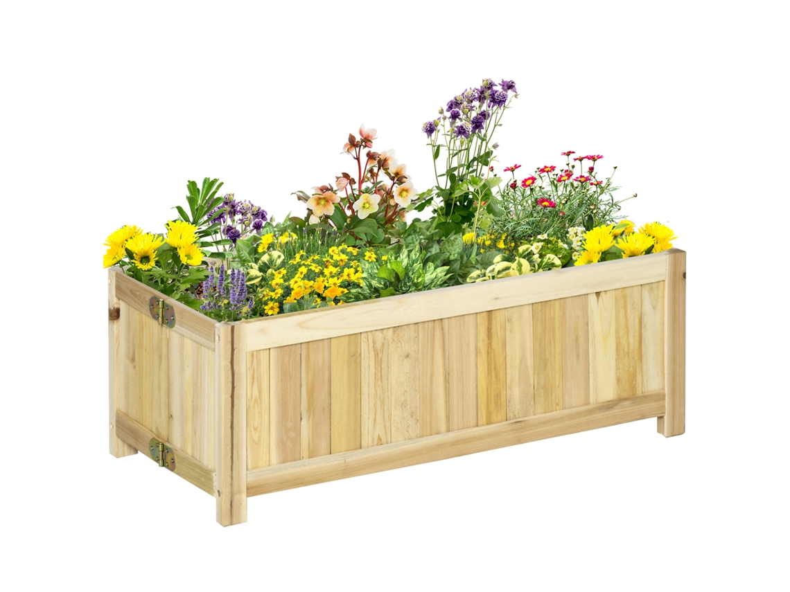 Vaso Dobrável de Madeira Externo com Base Drenante. 70x30x25cm Ge