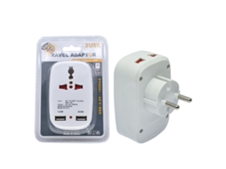 Adaptador Universal De Viagem Conversor De Tomada 2 Portas Usb Carregamento Us Eu Style Uk Plug 110 250v