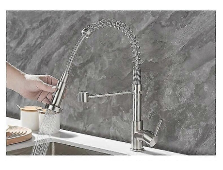 Torneira de cozinha requintada de latão, bica com rotação de 360 graus, alça única, mistura água quente e fria. Sygo