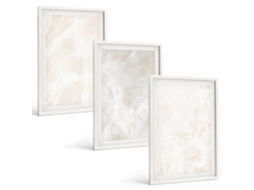Composição De Quadros Estrutura De Mármore Elegante Moldura Branca Imagens Para Um Quarto Infantil Espelharte (3 Piezas De 40x60 Cm)