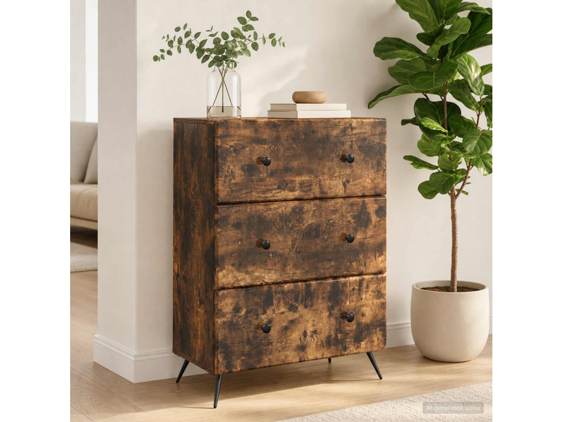 Vidaxl Gabinete De Gavetas 66 X 34,5 X 90 Cm Derivados De Madeira