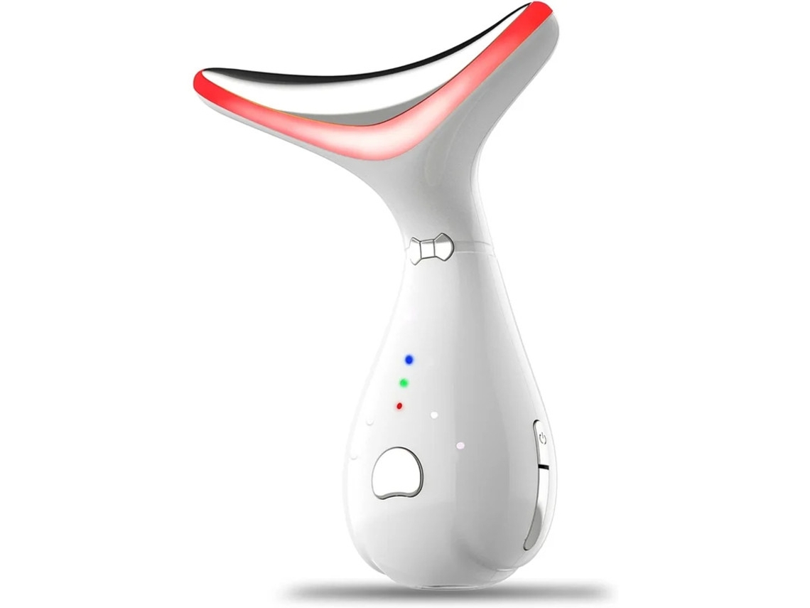 Terapia De Luz Vermelha Para Rosto E Pescoço Varinha Facial Dispositivo Facial Multifuncional Ondulado Chique De Beleza Branco Bestvite