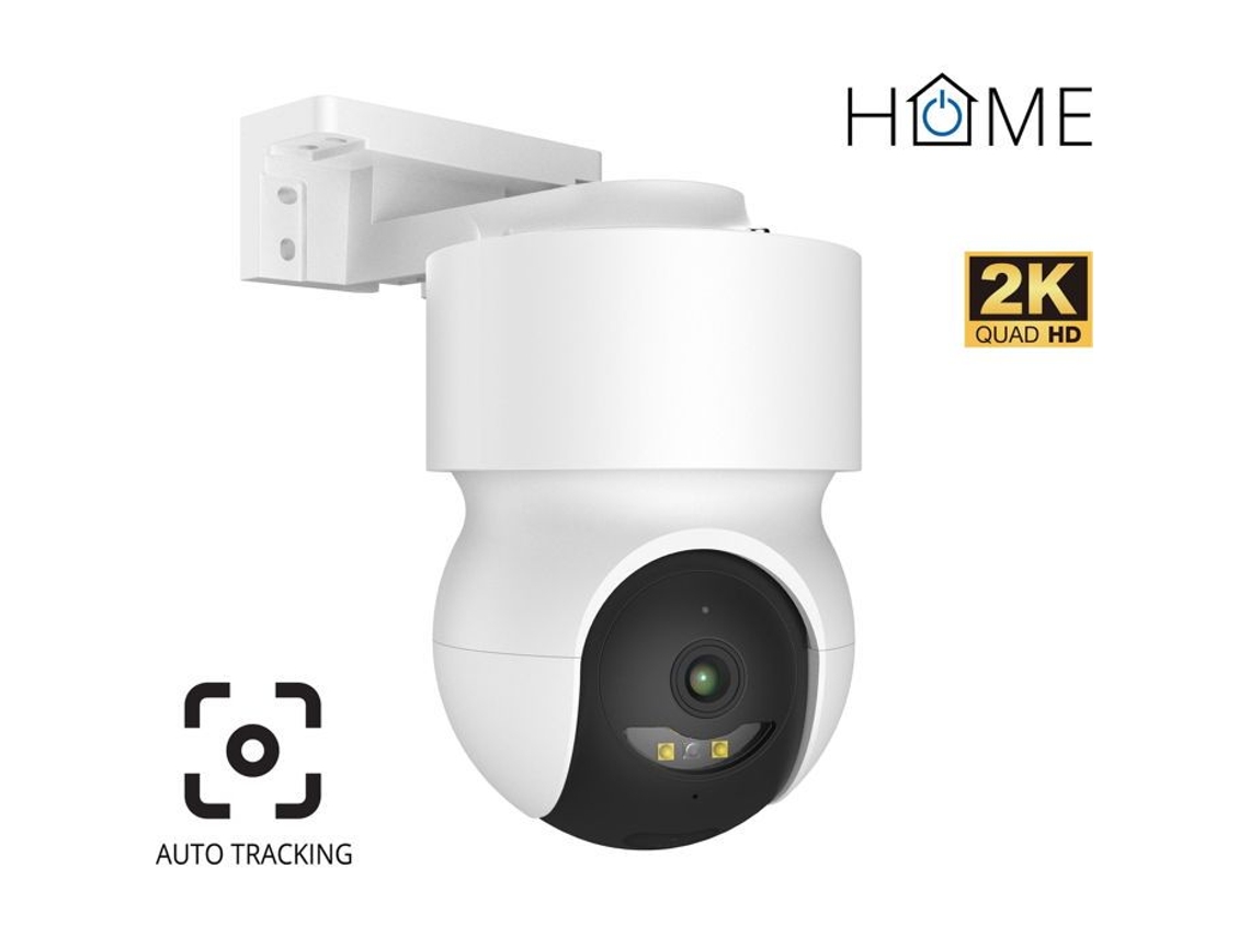 Câmera externa giratória Iget Home CS8 2K branca com rastreamento automático
